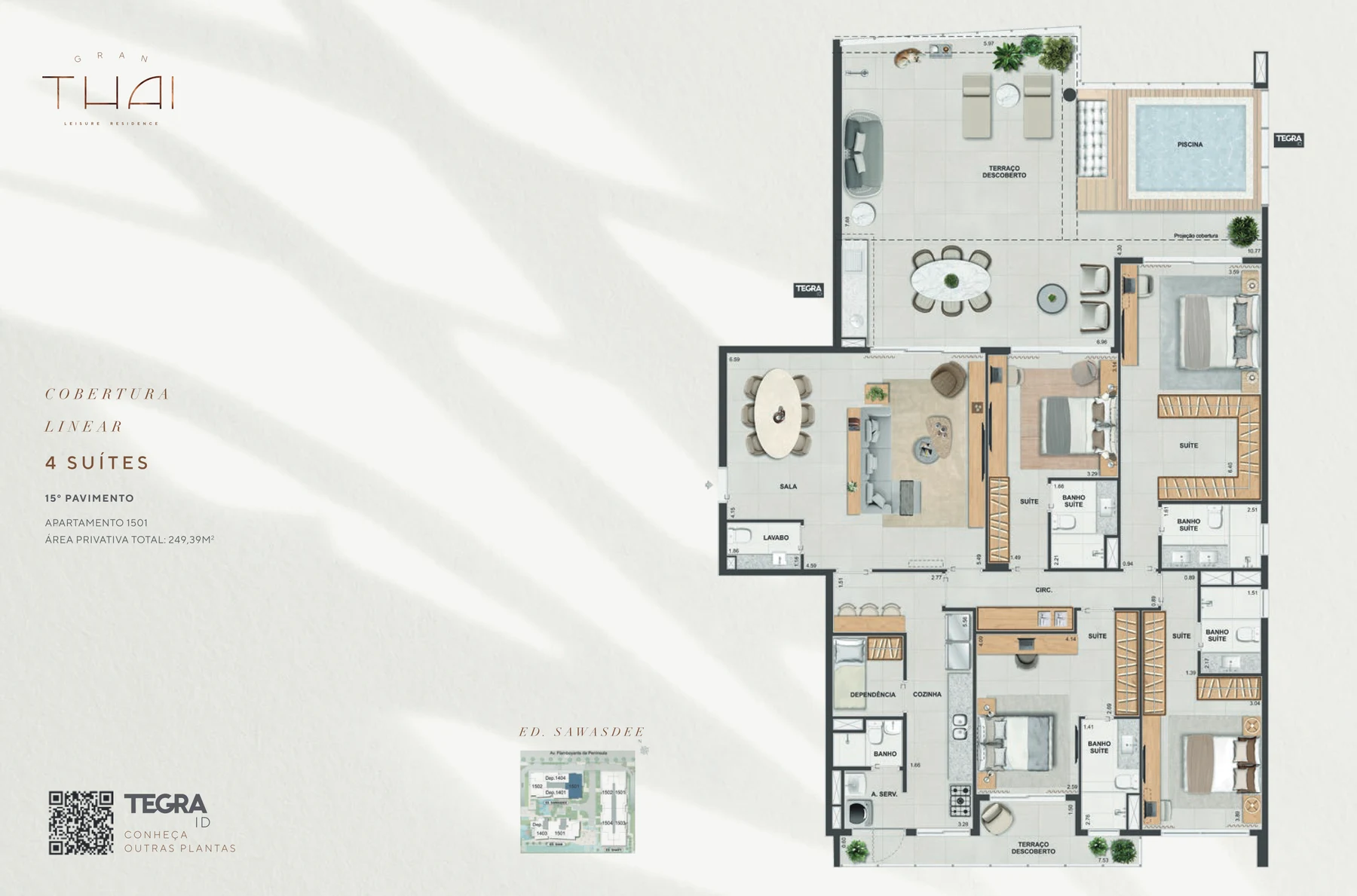 Planta Coberturas Lineares — 249 a 405 m² — Gran Thai