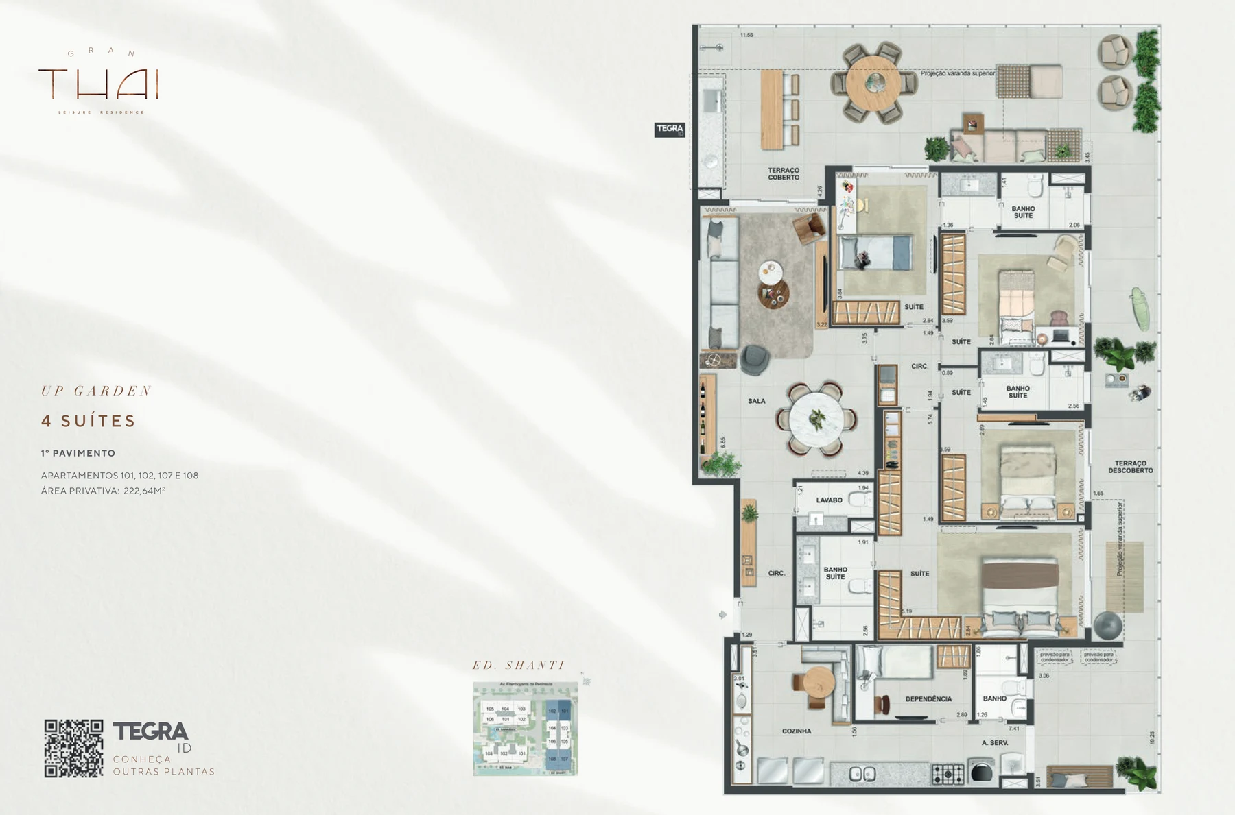 Planta Up Gardens — 162 a 227 m² — Gran Thai