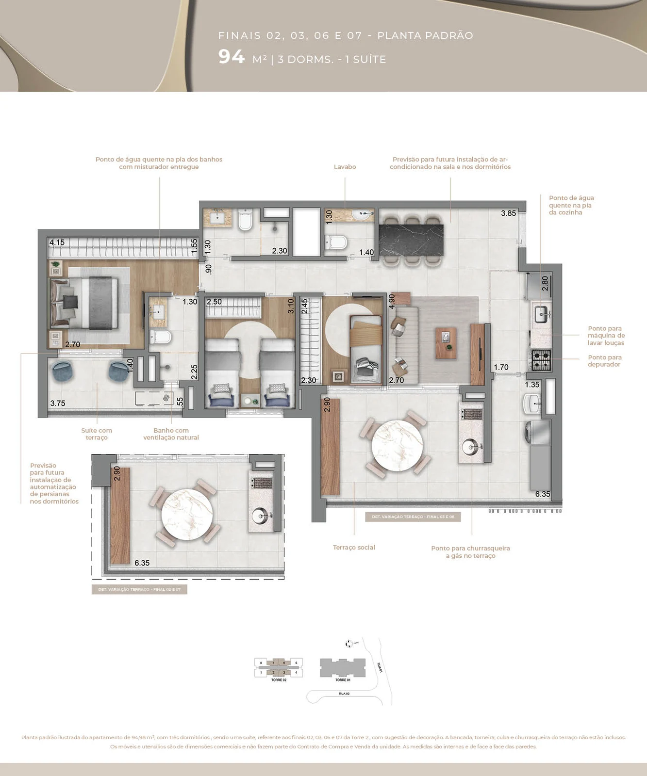 Torre 2 · 94 m² · 3 dorms