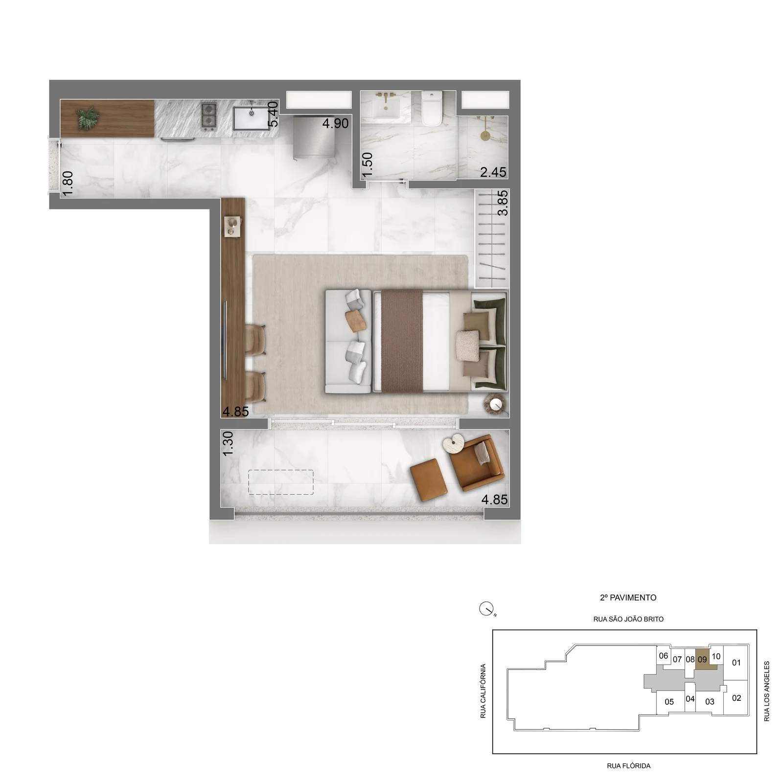 Studio 43 m²