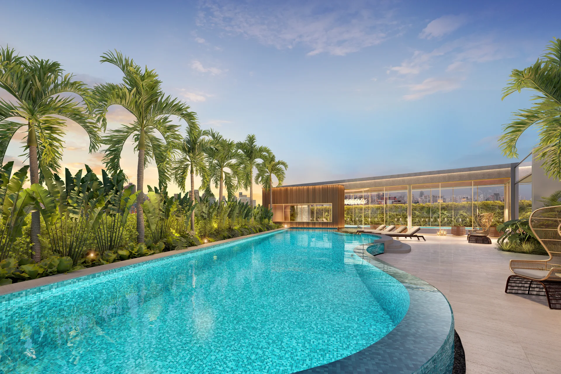 Piscina com raia