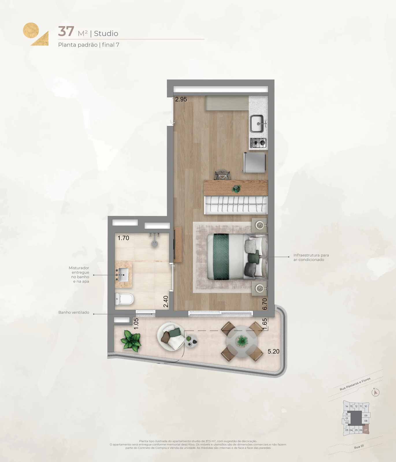 Studio — 37 m²