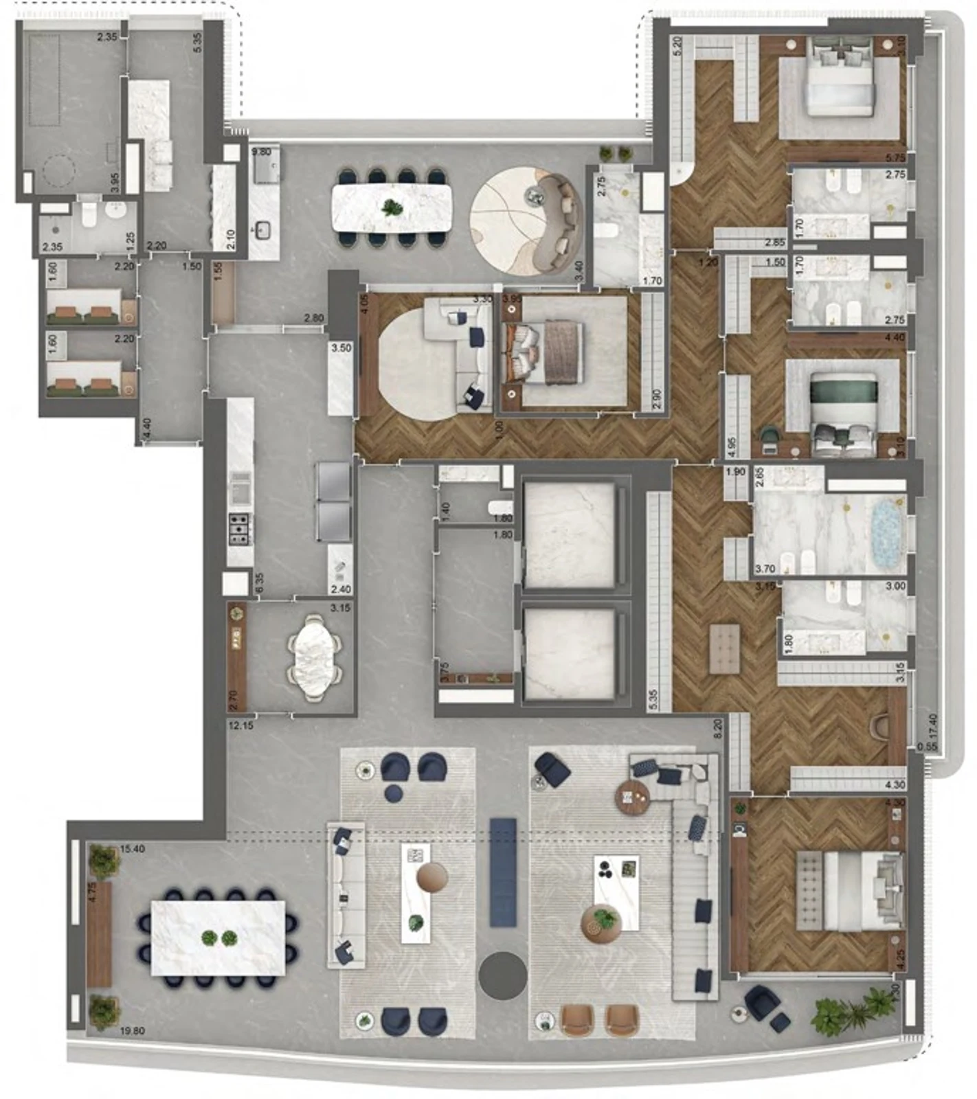 Apartamento 464 m² · 4 suítes